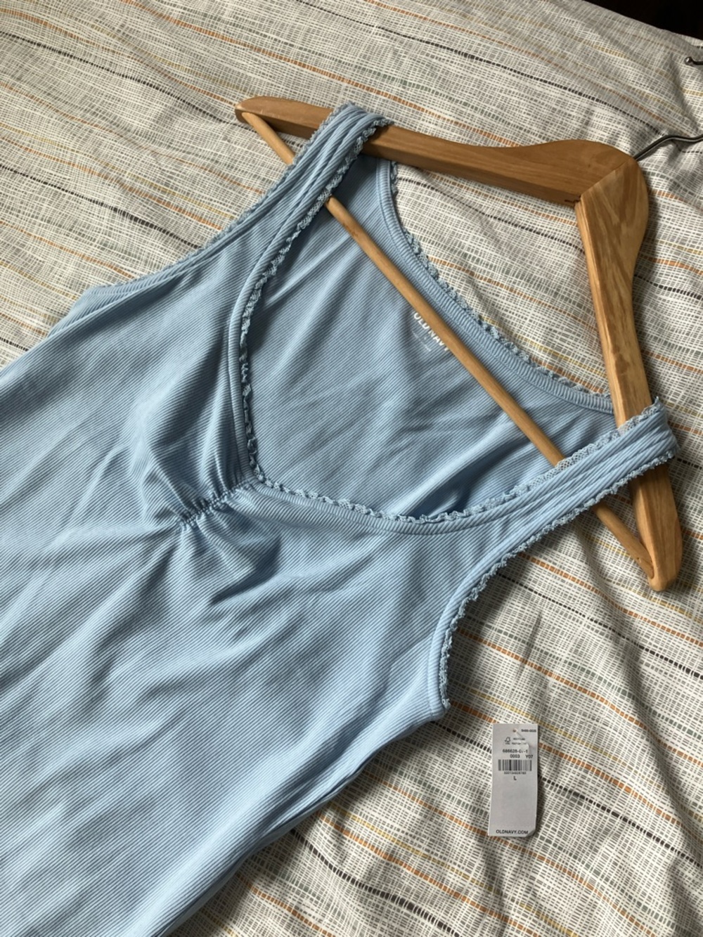 Old Navy Light Blue Ribbed Cinched-Front Tank Top size L - Picture 6 of 11